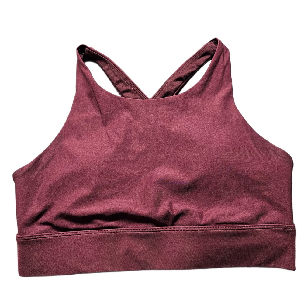 Fabletics Sports Bra Womens‎ Burgundy No Bounce High Impact Crossback Athleisure